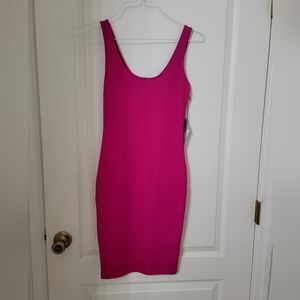 tildon Size XS Bright Hot Pink (Fuchsia) Sleeveless Bodycon Dress, NEW w/Tag